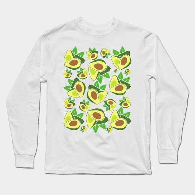 Avocado Pattern / Aguacates Long Sleeve T-Shirt by BeatyinChaos